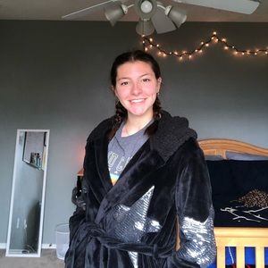 Victoria’s Secret pink black sequence star Robe